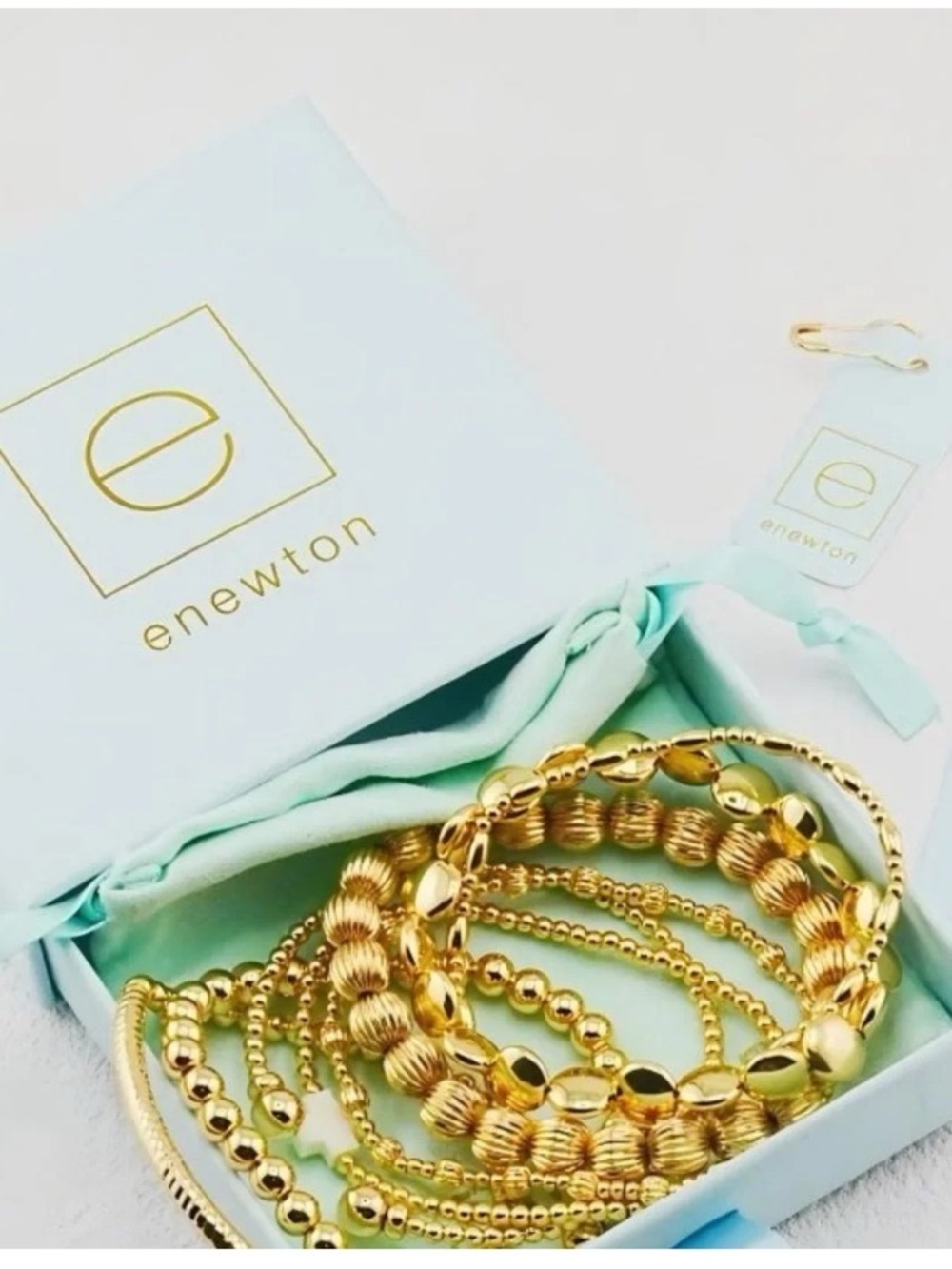 Enewton Shiny Gold-Tone Layered Bracelet Set